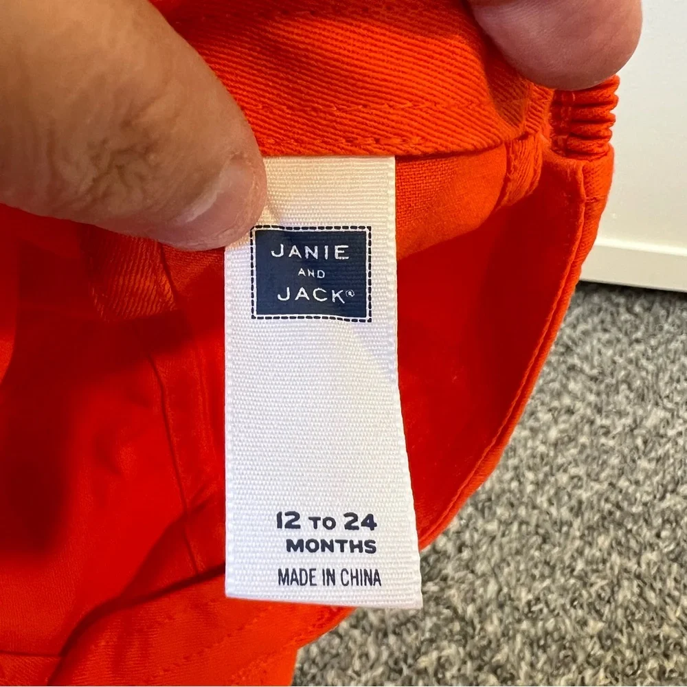 Janie And Jack‎ Sport Infant Toddler Orange Baseball Cap Size 12-24 Months